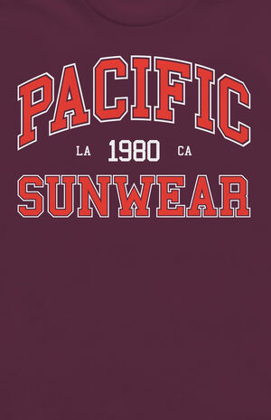 Red Pacific Sunwear 1980 Block T-Shirt image number 2