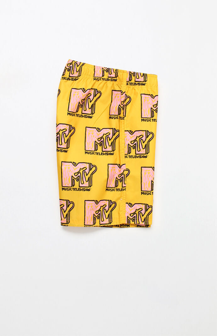 Yellow MTV 18" Swim Trunks