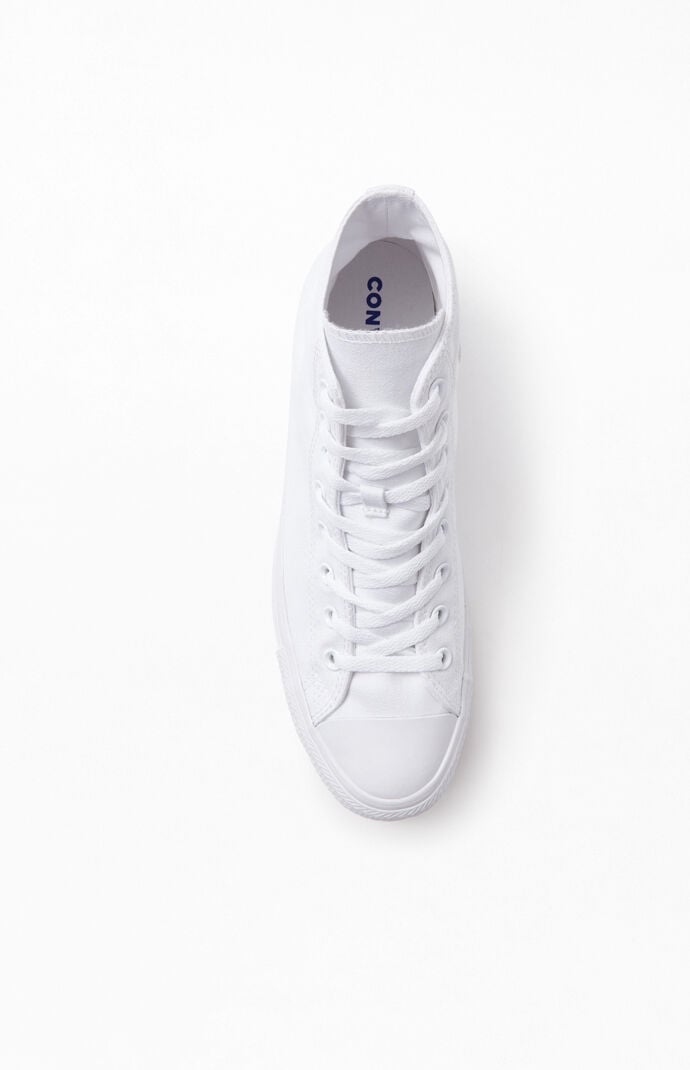 White monochrome clearance high top converse
