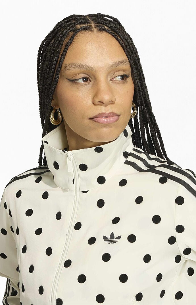 adidas White Satin Firebird Track Jacket