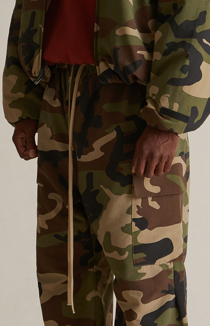 Fear of God ESSENTIALS Woodland Camo Military Hooded Jacket | Pacsun