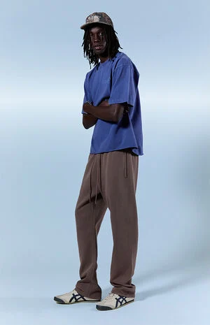 Brown Straight Leg Sweatpants image number 1