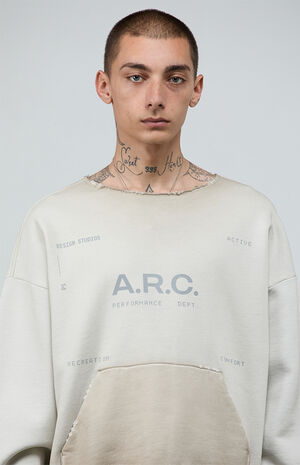 Khaki Vintage Wash Heavyweight Fleece Cutoff Sweatshirt image number 4