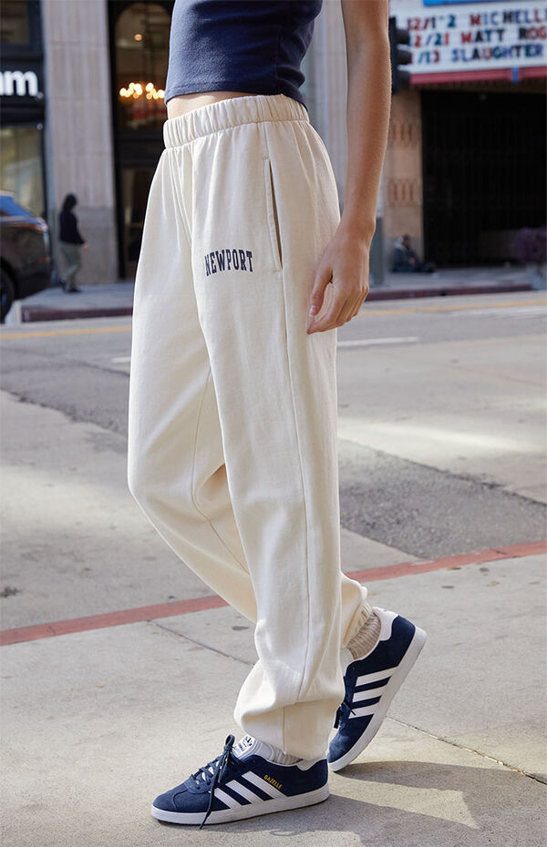 newport cigarettes sweatpants White Newport Rosa Sweatpants
