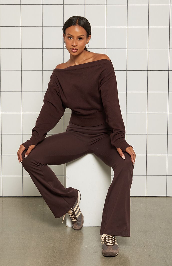 PAC 1980 Active French Terry Off-The-Shoulder Sweatshirt