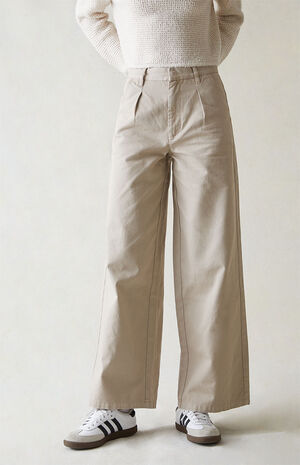 Tan Wide Leg Trousers image number 2