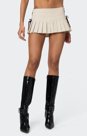 Margaret Pleated Ribbon Bow Mini Skort image number 2