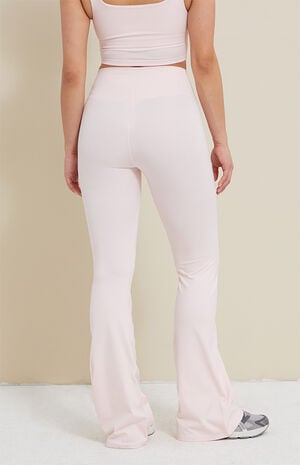 PAC WHISPER Active Pink Crossover Flare Yoga Pants image number 4