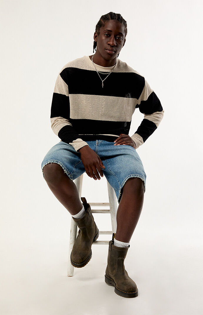 Pacsun Horizon Striped Crochet Sweater | Pacsun