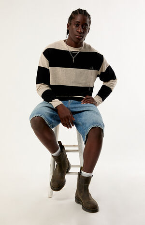 Horizon Striped Crochet Long Sleeve T-Shirt image number 5