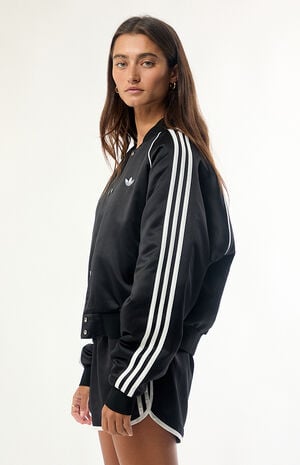 Satin Cropped Bomber Jacket image number 3
