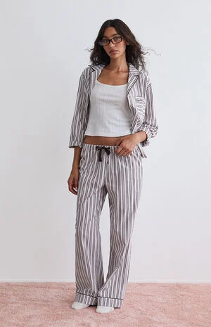 Striped Baggy Pajama Pants image number 1