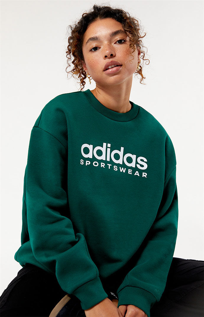 Womens green hotsell adidas sweatshirt