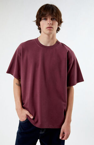 Wine Oversized Terry T-Shirt image number 1