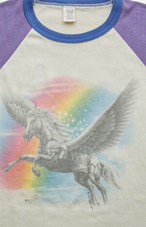 80s Unicorn Cropped Graphic Top image number 3