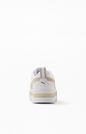Women's Cream Mayze Leather Sneakers image number 3