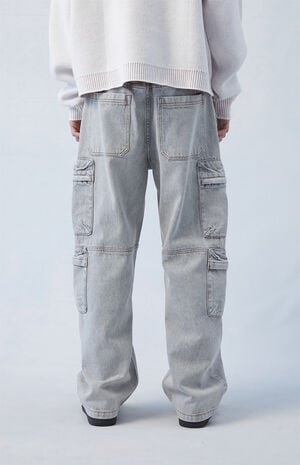 Eco Gray Baggy Cargo Jeans image number 5