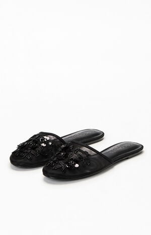 Women's Black Maven Mesh Mules image number 2