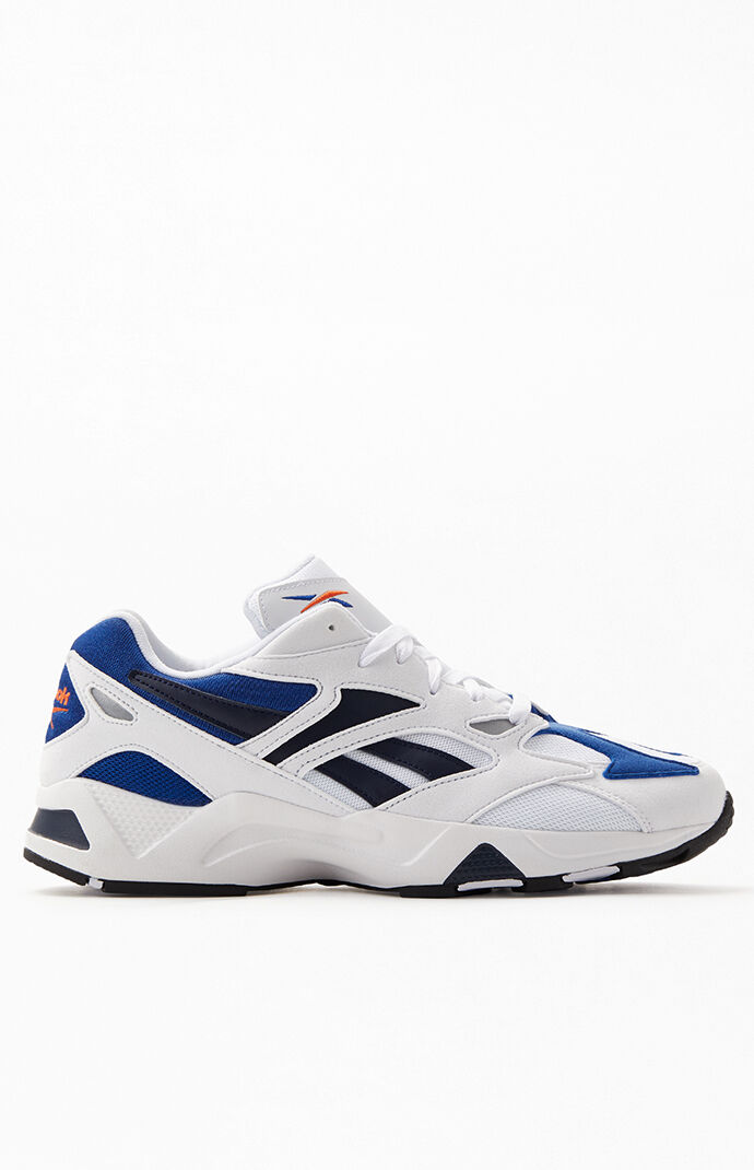 White & Blue Aztrek 96 Shoes