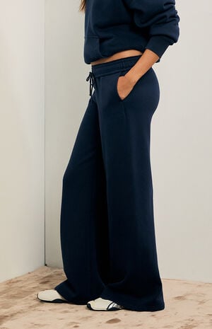Navy Ultra Soft Fleece Baggy Sweatpants image number 3