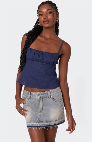 Linen Look Open Back Top image number 1