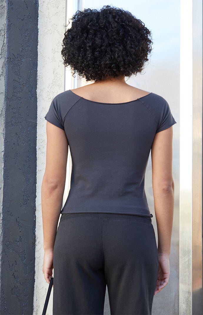 John Galt Black Bonnie Off-The-Shoulder Short Sleeve Top