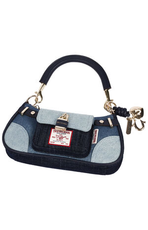 Color Block Denim Shoulder Bag image number 7
