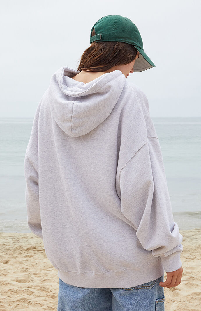 John Galt Silver Malibu Embroidered Oversized Hoodie