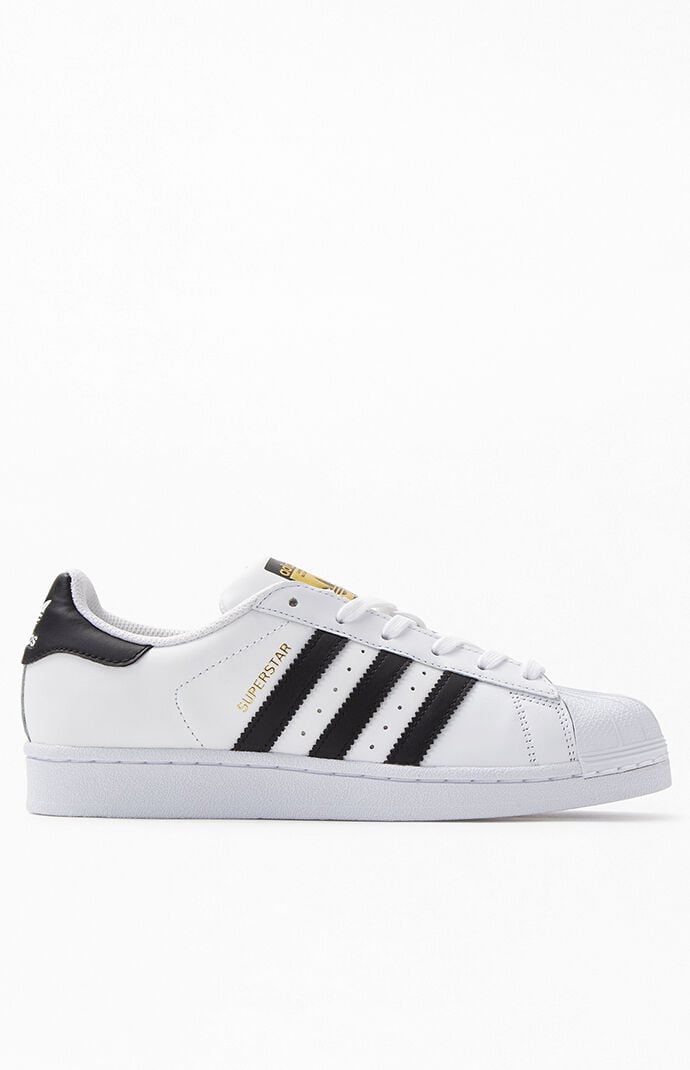 adidas White \u0026 Black Superstar Shoes 