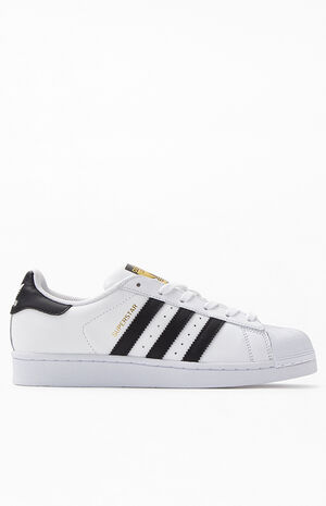 White & Black Superstar Shoes image number 2