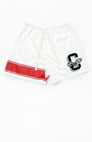 White Too Fast Mesh Basketball Shorts image number 1