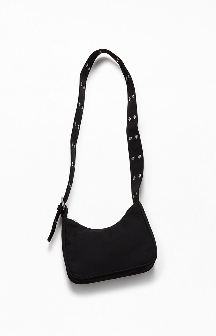 grommet detail strap bag