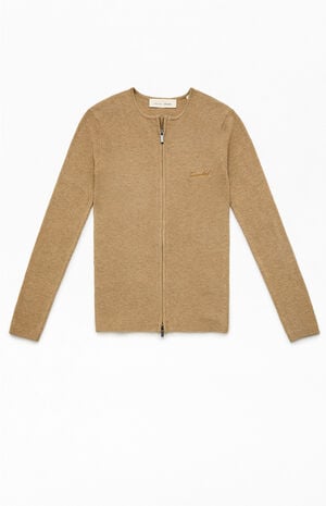 Women's Dune Signature Ribbed Knit Long Sleeve Zip Up Top image number 1