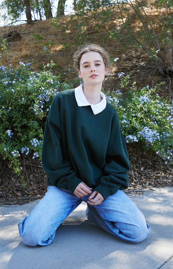 Collar sweatshirt sales