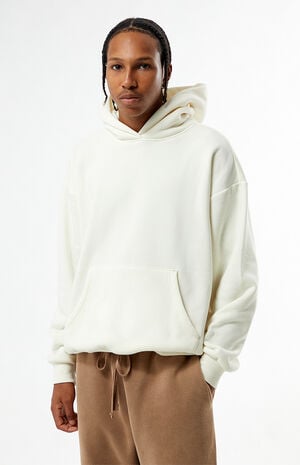 Cream Solid Hoodie image number 1