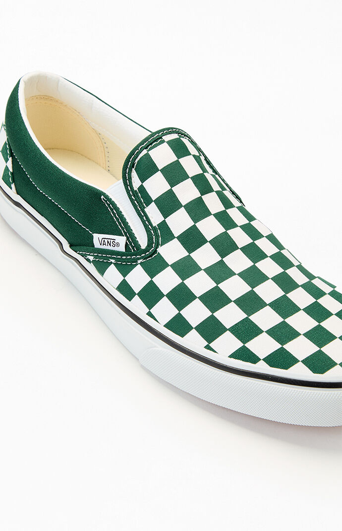 Vans Green Checkerboard Slip-On Shoes