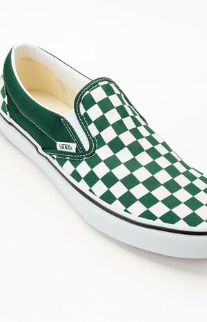 Green Checkerboard Slip-On Shoes image number 6