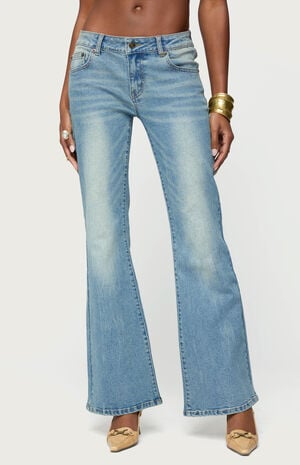 Jenni Washed Low Rise Flared Jeans image number 1