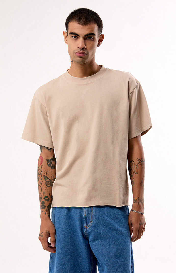 Pacsun Tan Premium Cropped T-Shirt
