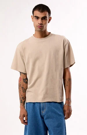 Tan Premium Cropped T-Shirt image number 1
