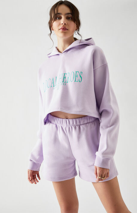Lavender Cropped Hoodie