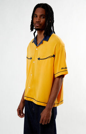 Sunset Yellow Woven Camp Shirt image number 3