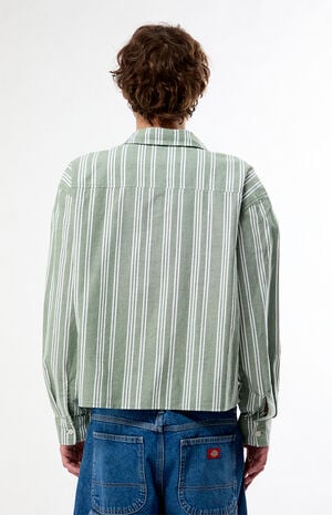 Light Green Striped Hutton Long Sleeve Shirt image number 4