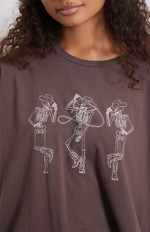 Cowboy Skeleton Oversized T-Shirt image number 3