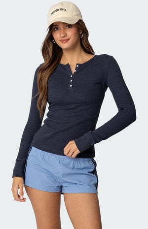 Helaine Waffle Henley T-Shirt