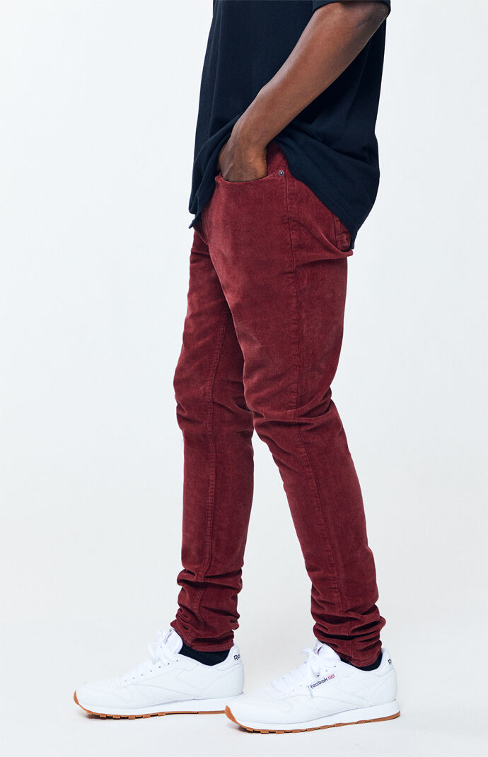 corduroy burgundy pants