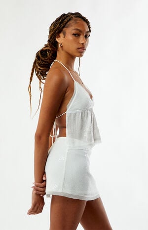 Remy Sequin Halter Tie Back Tank Top image number 4