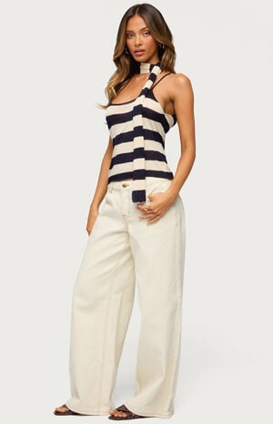Striped Two Piece Scarf Tank Top image number 4