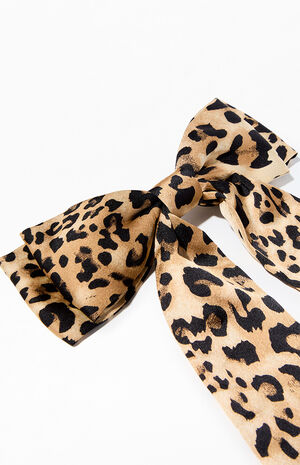 Leopard Double Bow Barrette image number 2