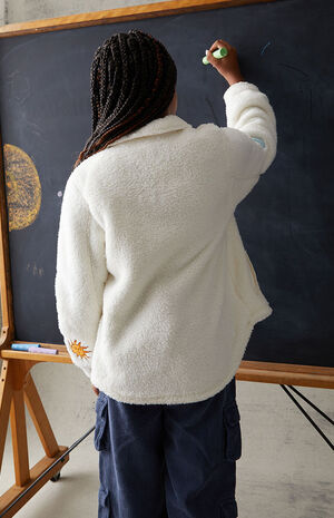 Off White Sherpa Homecoming Jacket image number 6